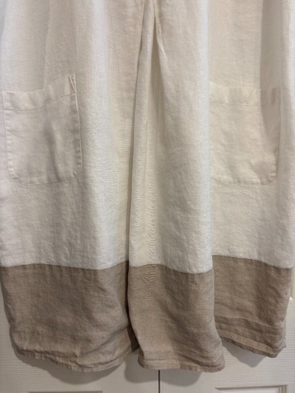 J. Jill Love Linen Shift Dress White Tan Casual Summer Dress Women's XL - Picture 2 of 6